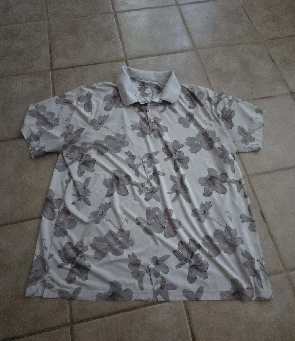 Puma MATTR Verdant Polo Shirt Bright White/Quiet Shade Floral